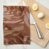 Schokoladenkakao-Schale mit Schokoladenpfanne Geschirrtuch (Viertel Falte)