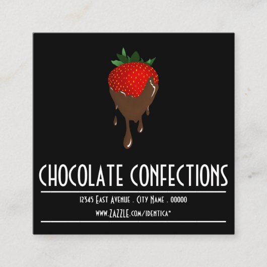 Schokoladenkarte Erdbeerquadratische Briefmarke Treuekarte (Vorderseite)