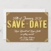 Schokoladenkarte Save the Date mit Goldfolie (Vorderseite)