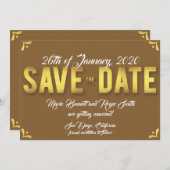 Schokoladenkarte Save the Date mit Goldfolie (Vorne/Hinten)