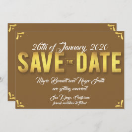 Schokoladenkarte Save the Date mit Goldfolie