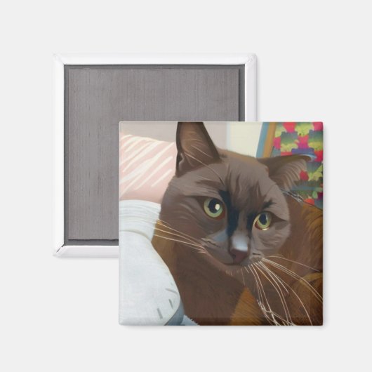 Schokoladenkatze Magnet (Vorderseite/Rückseite)