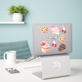 Schokoladenkekse mit Schokoladenstückchen Aufkleber (Laptop auf Schreibtisch)