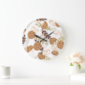 Schokoladenkekse Muster weiß Große Wanduhr (Zuhause)