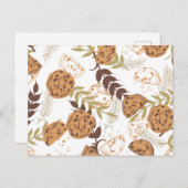 Schokoladenkekse Muster weiß Postkarte (Vorne/Hinten)