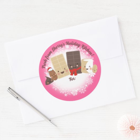 Schokoladenkekse Weihnachtsgebäck Runder Aufkleber (Umschlag)