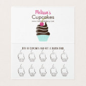 Schokoladenkirschkuchen-Loyalitäts-Visitenkarte Visitenkarten (Innenseite Aufgefaltet)