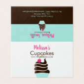 Schokoladenkirschkuchen-Loyalitäts-Visitenkarte Visitenkarten (Außenseite Aufgefaltet)