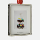 Schokoladenkleine kuchen auf einem Kuchenstand Ornament Aus Metall (Rechts)