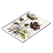 Schokoladenkosmos - Aquarellblumen Notizblock (Linke Seite)