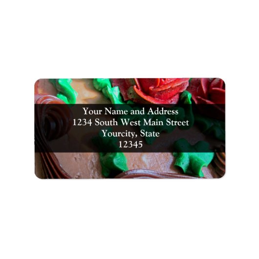 Schokoladenkuchen Adressaufkleber (Vorne)