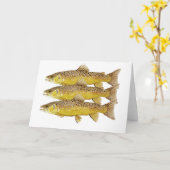 Schokoladenkuchen-Bachforelle Karte (Gelbe Blume)