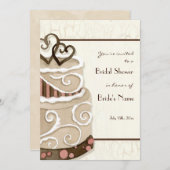 Schokoladenkuchen Bridal Dusche Einladung (Vorne/Hinten)