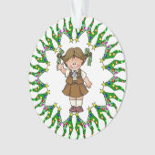 Schokoladenkuchen-brünetter BaumWreath Ornament (Vorderseite)