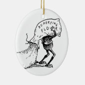 Schokoladenkuchen, der Mehl verschüttet Keramik Ornament (Rechts)