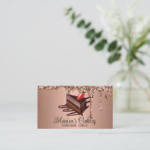 Schokoladenkuchen Desserts Süßigkeiten hausgemacht Visitenkarte (Stehend Vorderseite)