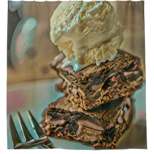 Schokoladenkuchen Duschvorhang (Vorderseite)