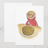 Schokoladenkuchen Einladung (Vorne/Hinten)