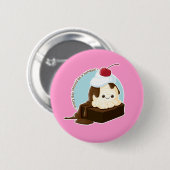 Schokoladenkuchen-Eiscremebecher Button (Vorne & Hinten)