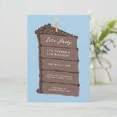 Schokoladenkuchen Geburtstagsparty Einladung (Stehend Vorderseite)