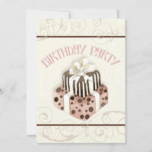 Schokoladenkuchen Geburtstagsparty Einladung (Vorderseite)