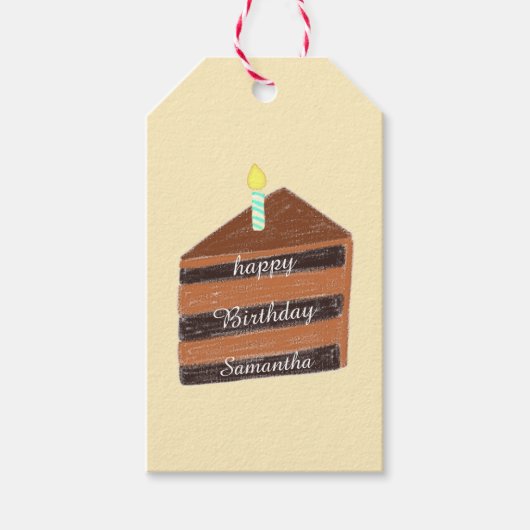 Schokoladenkuchen Geschenkanhänger (Vorderseite)