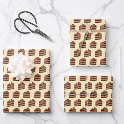 Schokoladenkuchen Geschenkpapier Set (Vorderseite)