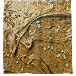 Schokoladenkuchen, geschmolzen duschvorhang