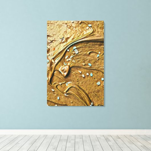 Schokoladenkuchen, geschmolzen leinwanddruck (Insitu (Holzboden))