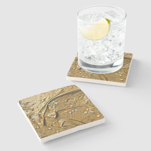 Schokoladenkuchen, geschmolzen steinuntersetzer (Seitenansicht)