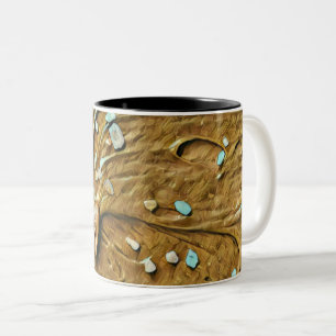 Schokoladenkuchen, geschmolzen zweifarbige tasse