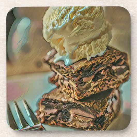 Schokoladenkuchen Getränkeuntersetzer (Vorderseite)