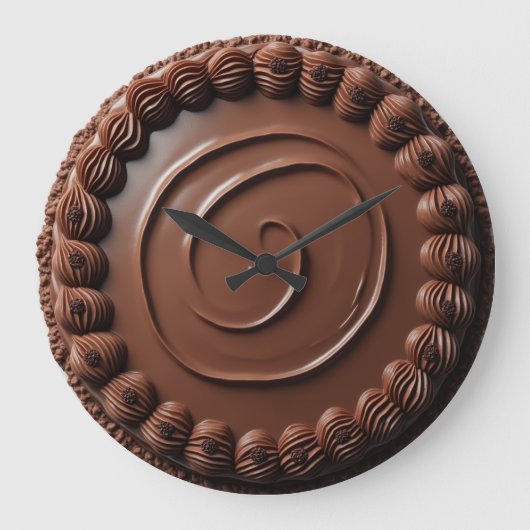 Schokoladenkuchen Große Wanduhr (Vorderseite)
