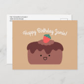 Schokoladenkuchen | Gruß zum Geburtstag Postkarte (Vorne/Hinten)