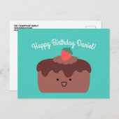 Schokoladenkuchen | Gruß zum Geburtstag Postkarte (Vorne/Hinten)