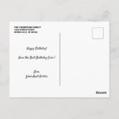 Schokoladenkuchen | Gruß zum Geburtstag Postkarte (Rückseite)