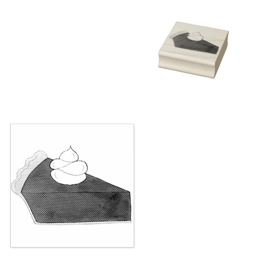 Schokoladenkuchen, handgeschnitzte Creme Slice Des Gummistempel (Stempel)