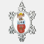 Schokoladenkuchen-Handschuh-Blondine Schneeflocken Zinn-Ornament (Rechts)