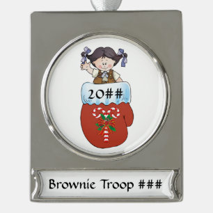 Schokoladenkuchen-Handschuh-schwarzes Haar Banner-Ornament Silber