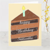 Schokoladenkuchen Karte (Gelbe Blume)