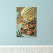 Schokoladenkuchen Leinwanddruck (Insitu (Holzboden))