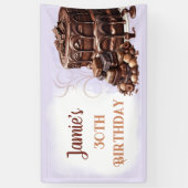 Schokoladenkuchen Lila Brown 30. Geburtstagsgesche Banner (Vertikal)