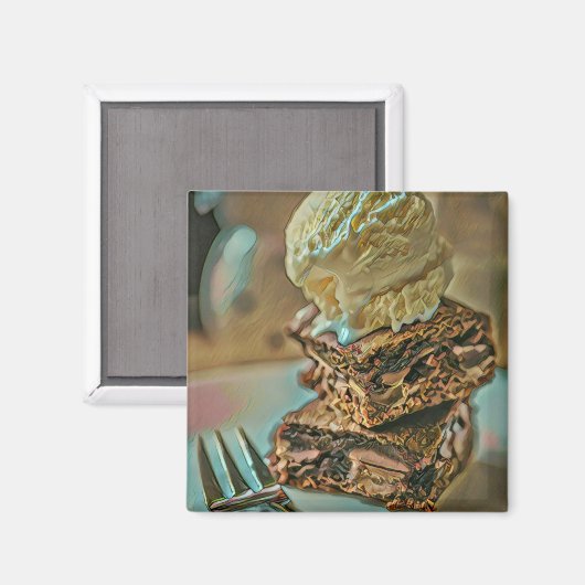 Schokoladenkuchen Magnet (Vorderseite/Rückseite)