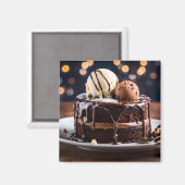Schokoladenkuchen Magnet (Vorderseite/Rückseite)