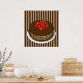 Schokoladenkuchen mit Berries POSTER (Küche)