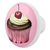 Schokoladenkuchen mit Cherry oben Keramikknauf (Rechts)