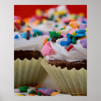 Schokoladenkuchen mit Eis und Sprinklen, Poster