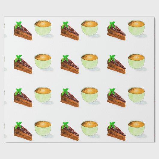 Schokoladenkuchen mit Kaffee Geschenkpapier (Flach)