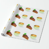 Schokoladenkuchen mit Kaffee Geschenkpapier (Ungerollt)