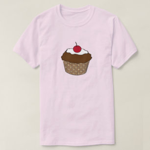 Schokoladenkuchen mit Kirsche T-Shirt